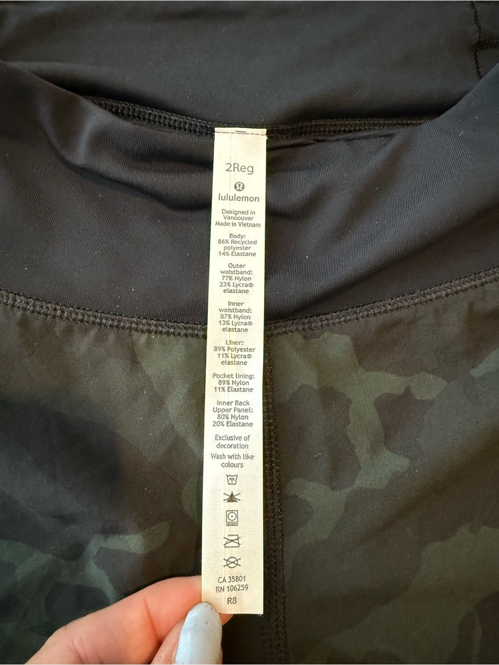NWT! Lululemon Speed Up 2.5” Inseam Shorts Black & Green Camo - Picture 5 of 11